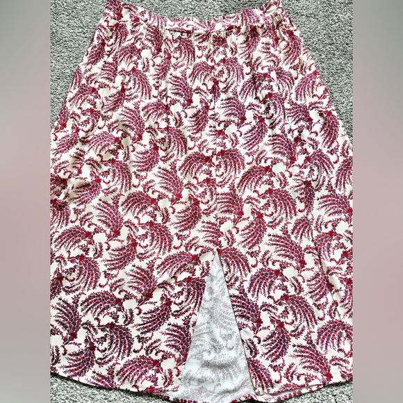 NWT ESPRIT Floral Maxi Skirt Red Pink Print Size 12 - Picture 6 of 12